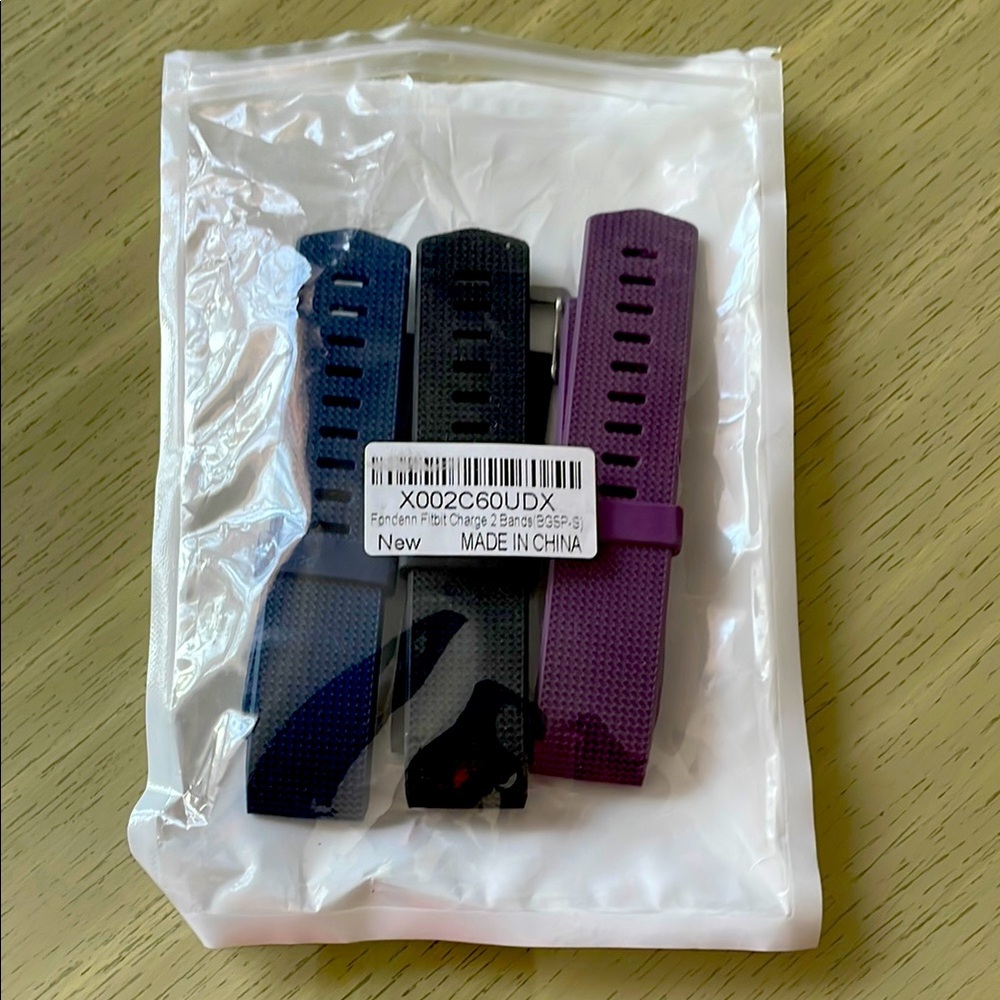 Fitbit Charge 2 Band Set - Black, Blue, Purple size small